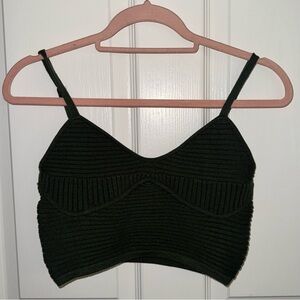 Aerie Dark Green Ribbed Camisole